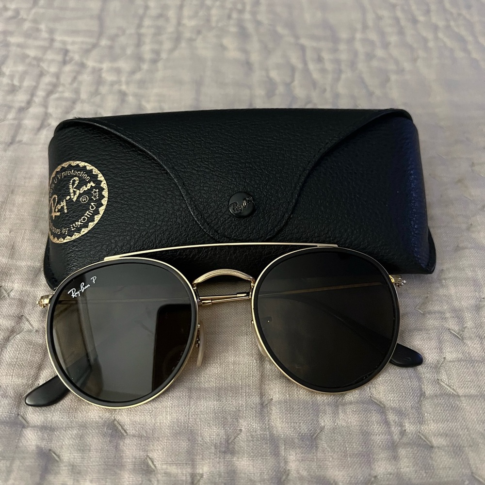 Ray-Ban round, double bridge polarized sunglasses